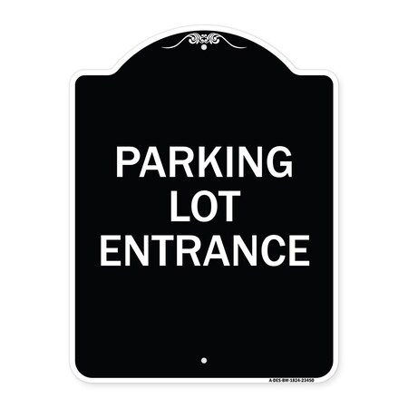 Signmission Parking Entrance Parking Lot Entrance Heavy-Gauge Aluminum Sign, 24" x 18", BW-1824-23450 A-DES-BW-1824-23450